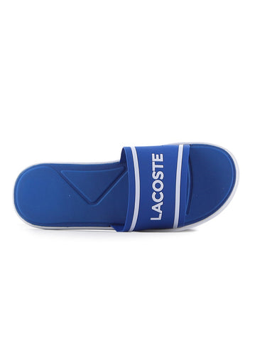 Blue on sale lacoste slides