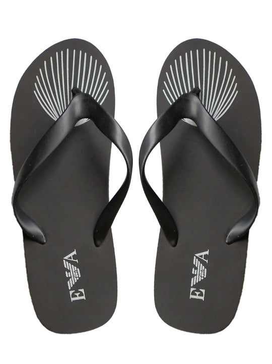 Armani Mens Black Logo Flip Flops