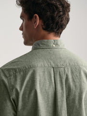 Gant Pine Green Cotton Linen Short Sleeve Shirt