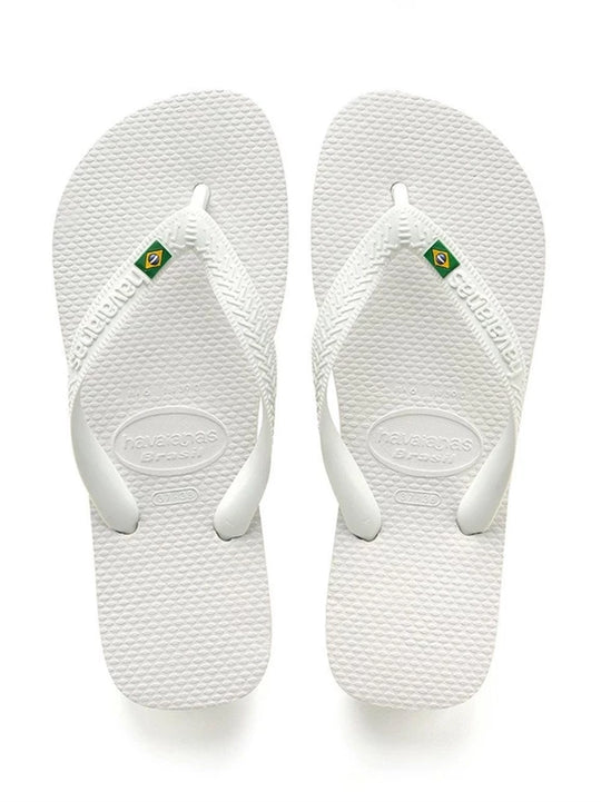 Havaianas Brasil White Flip Flops