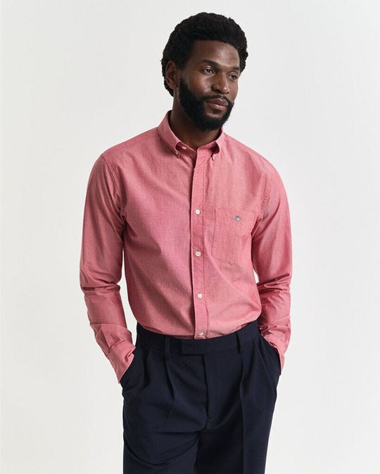 Gant Ruby Red Classic Poplin Short Sleeve Shirt