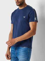 Emporio Armani Mens Blue Navy Small Eagle Logo T-Shirt