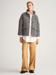 Gant Ebony Black Houndstooth Cropped Jacket