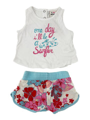 Roxy Girls White Top & Flower Print Shorts