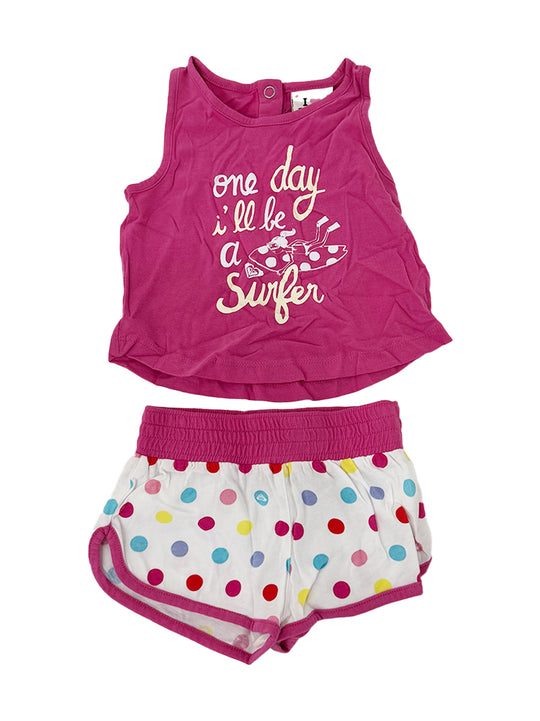 Roxy Girls White & Red Dotted Pyjama Set