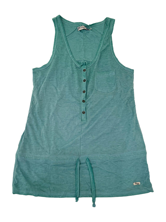 Roxy Womens Aqua Short Sleeve Blouse