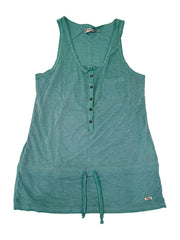 Roxy Womens Aqua Short Sleeve Blouse