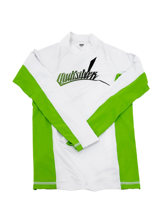 Quiksilver Junior Whirte & Green Swimming Top