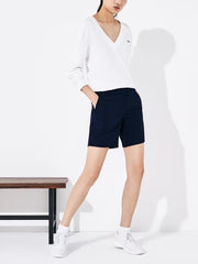 Lacoste Ladies Navy Cotton Cargo Shorts