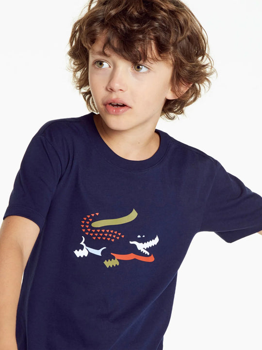 Lacoste Kids Navy Crew Neck T-Shirt