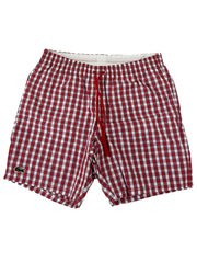 Lacoste Red White Check SW1 Swim Shorts