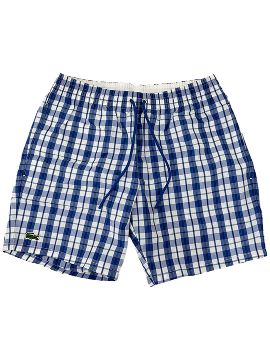 Lacoste Navy White Check SW2 Swim Shorts