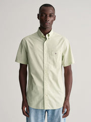 GANT REG CLASSIC POPLIN SS SHIRT MILKY MATCHA