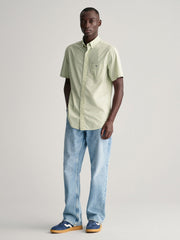 GANT REG CLASSIC POPLIN SS SHIRT MILKY MATCHA