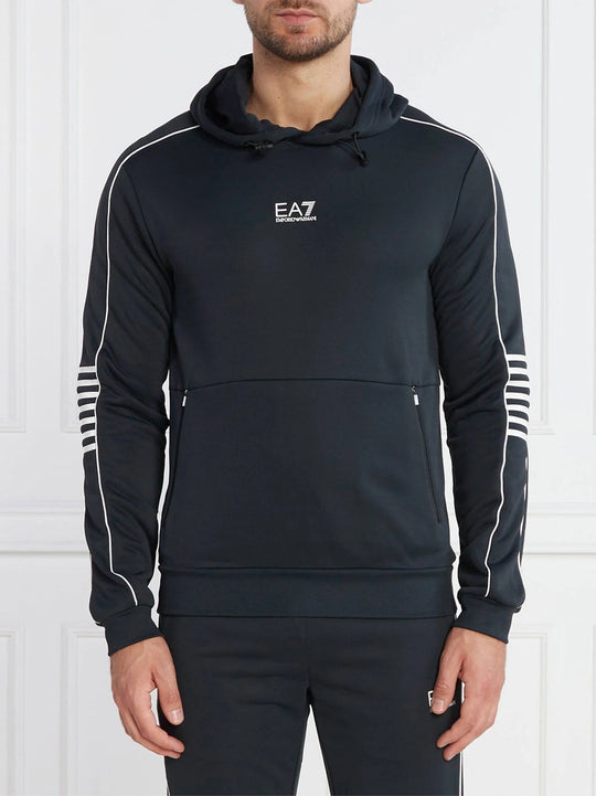 EA7 Mens Night Blue Technical Hoodie