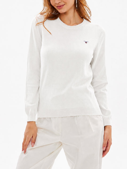 Gant Eggshell Cotton Crew Neck