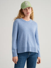 Gant Lt Blue Melange Cashmere Crew Neck