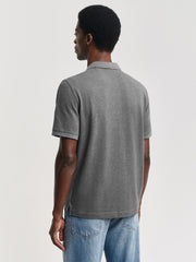 Gant Grey Melange Embroidered Archive Shield Polo