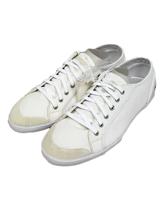 Lacoste Off-White Melilla Canvas Suede Shoe