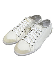 Lacoste Off-White Melilla Canvas Suede Shoe