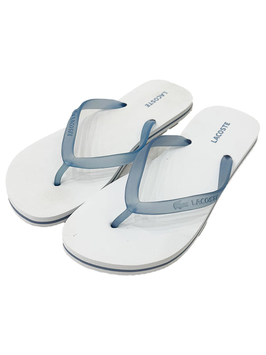 Lacoste White Light Blue Flip Flops