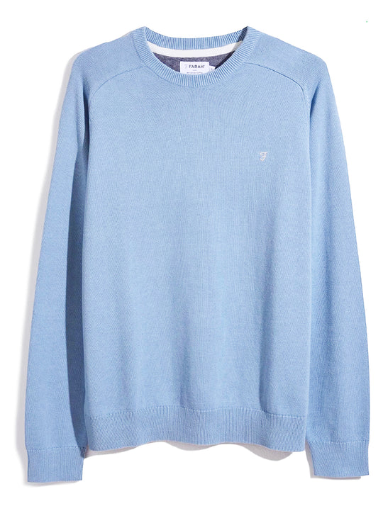 Farah Stern Crew Neck LS Light Blue Marl Sweater