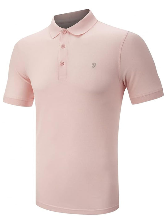 Farah Coves SS Solid Rich Pink Polo