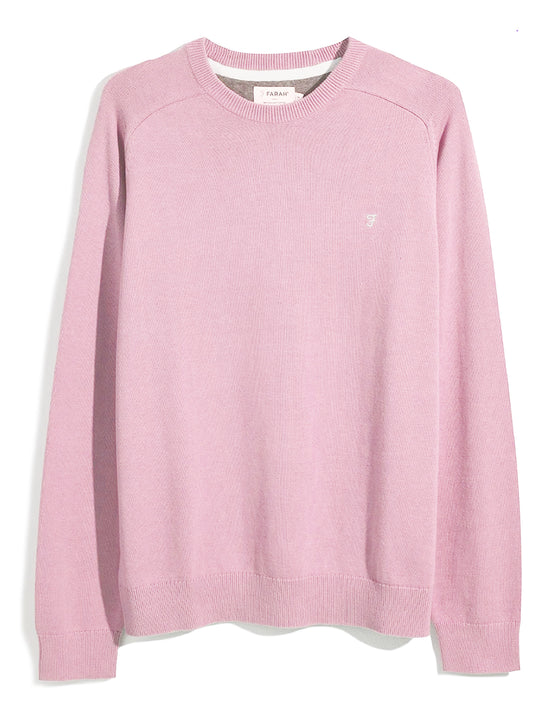 Farah Stern Crew Neck LS Rose Quartz Marl Sweater