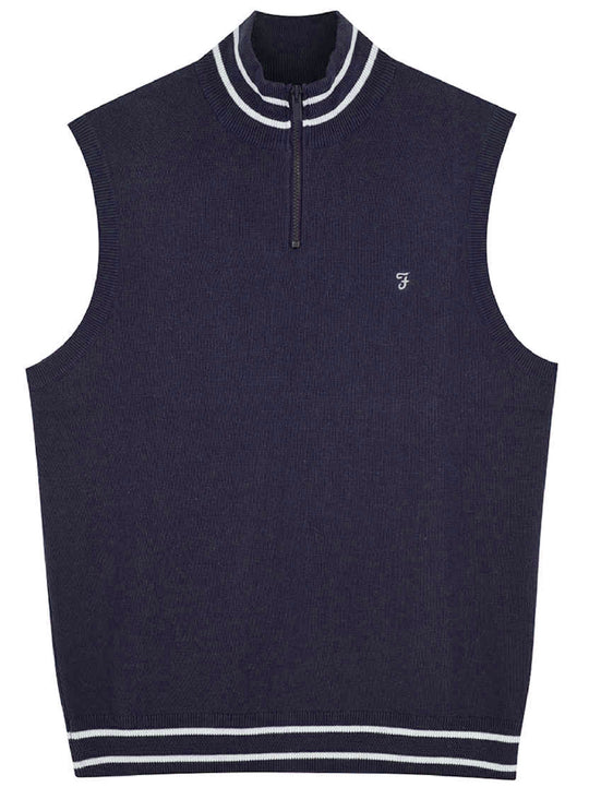 Farah Hobbs 1/4 Zip Navy Sweater