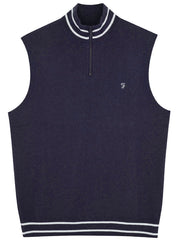 Farah Hobbs 1/4 Zip Navy Sweater