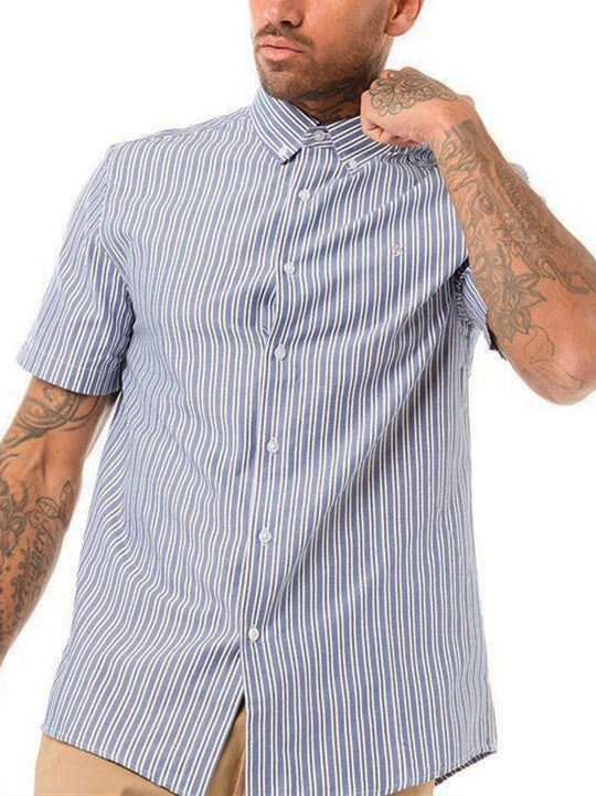 Farah Dion SS BD STRIPE Regatta Blue Shirt