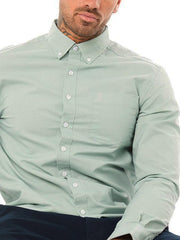 Farah Drayton LS BD SOL F1 Pastel Green Shirt