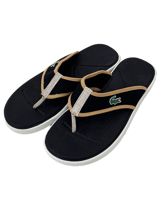 Lacoste Two-Tone Black Sandals