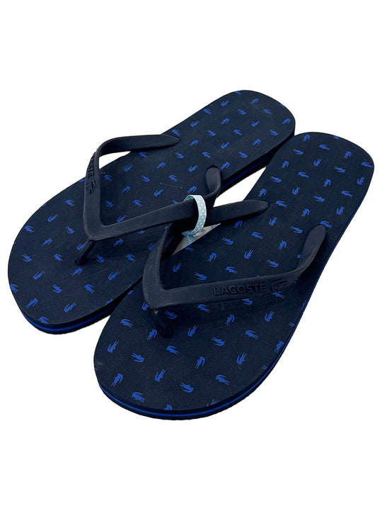 Lacoste Navy Croco Flip Flops