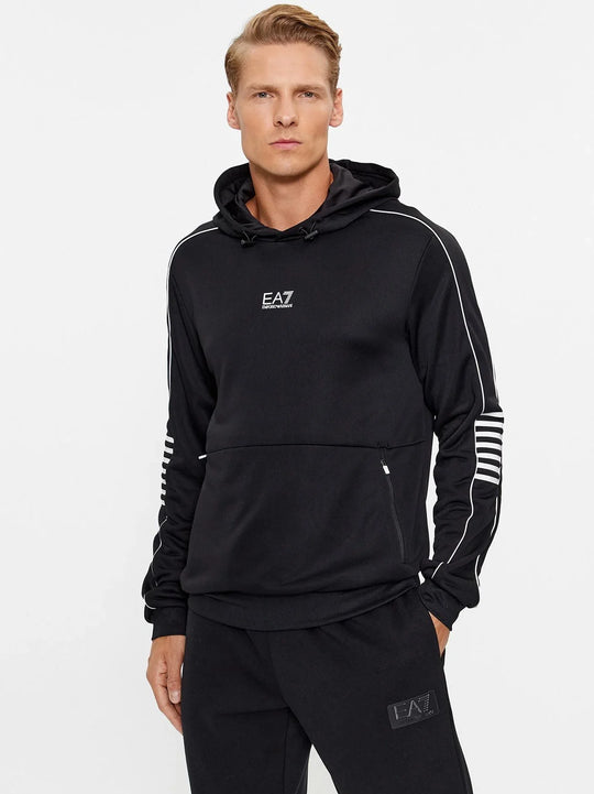 EA7 Mens Black Technical Hoodie