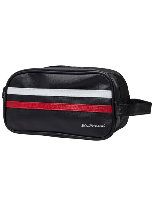 Ben Sherman Black Red White Washbag