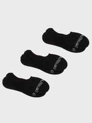 Emporio Armani Mens Black 3-Pack Logo Shoe Liner Sock