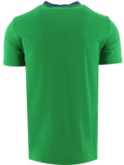 Mens EA7 Green V-neck Short-Sleeved T-Shirt