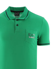 EA7 Green Short-Sleeved Pocket Polo Shirt