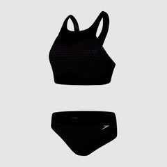 Speedo Hexagonal Mesh Panel Bikini Black