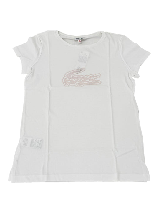 Lacoste White Short Sleeve Logo Crew T-Shirt