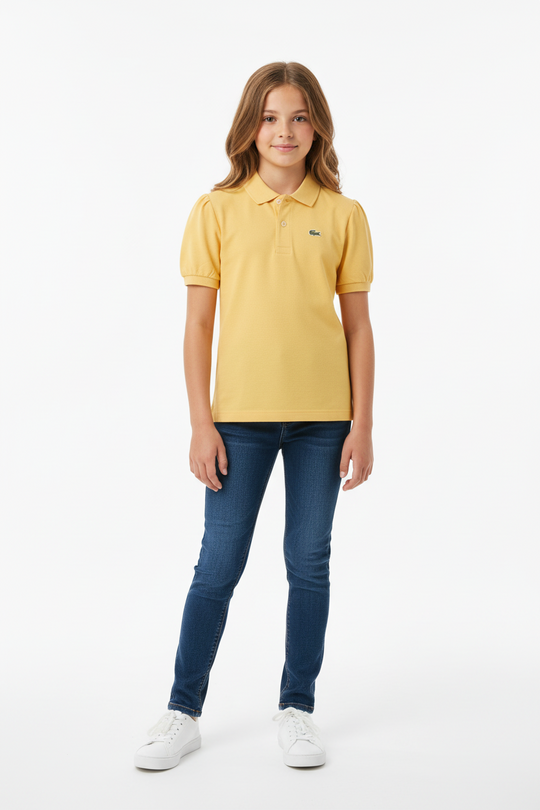 Lacoste Girls Yellow Polo Shirt