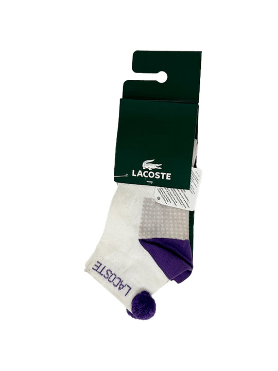 Lacoste White Cotton Croco Socks