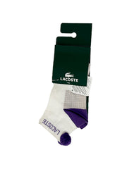 Lacoste White Cotton Croco Socks