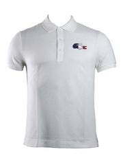 Lacoste White Croco Logo Short Sleeve Polo Shirt