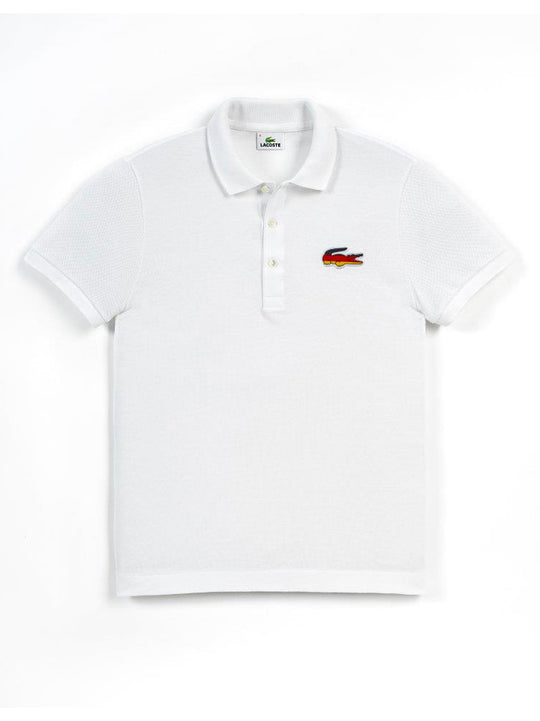 Lacoste White Regular Fit Logo Crocodile Polo Shirt