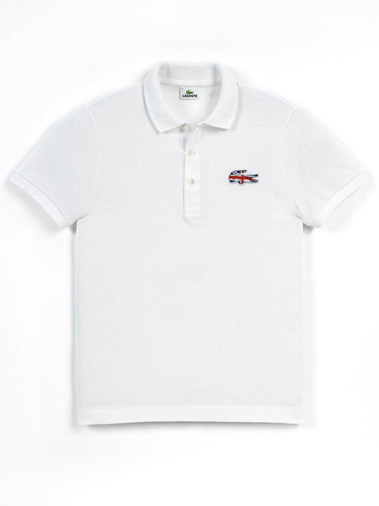 Lacoste White Croco Logo Polo Shirt