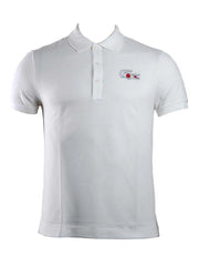 Lacoste White Logo Short Sleeve Regular Fit Button Polo Shirt