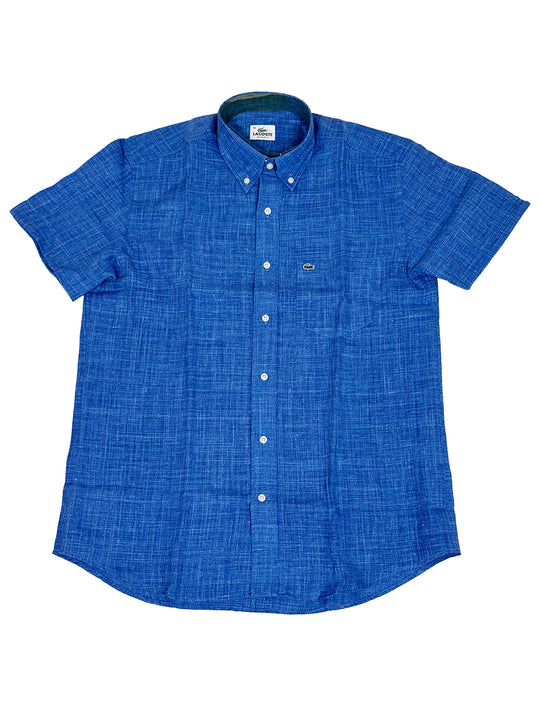 Lacoste Blue Textured Short Sleeve Shirt