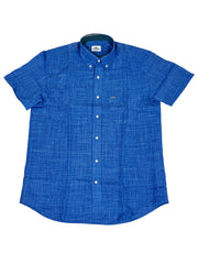 Lacoste Blue Textured Short Sleeve Shirt